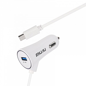 MUJU MJ-C07 ЗУ авто USB + кабель Micro USB (5B,3100mA)